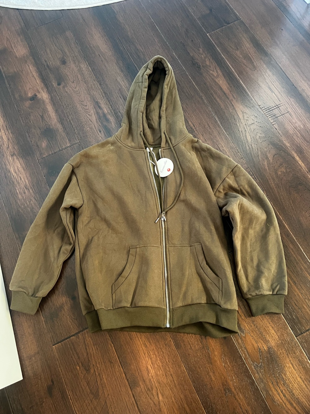 Women’s Olive Green Zip-Up Hoodie Jacket